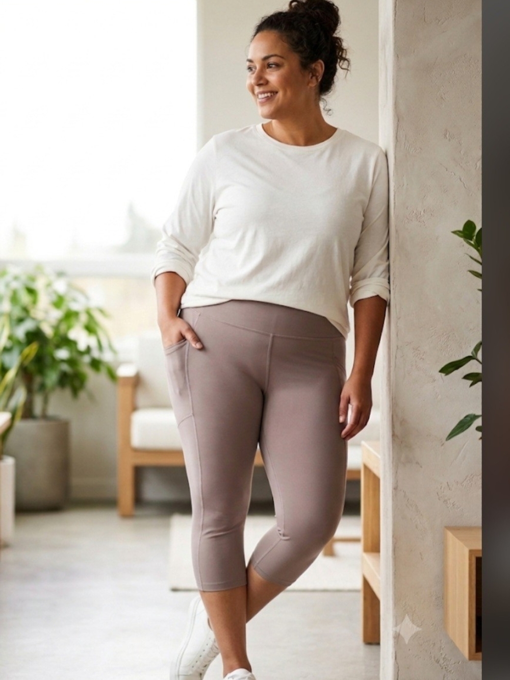 VICTORIA'S SECRET Essentials Leggings with Side Pockets - XXL- Taupe NWT